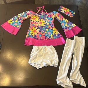 Girls, disco style costume for dance, or ice-skating